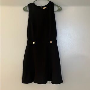 Michael Kors Black Sleeveless Dress with Gold Accents
